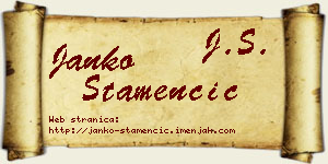 Janko Stamenčić vizit kartica